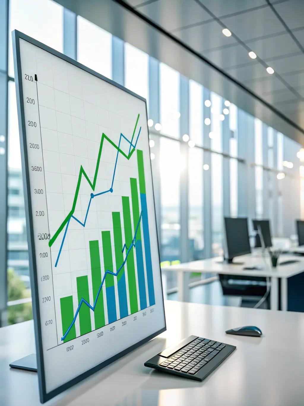 A graph showing consistent growth and positive returns on investment properties, illustrating RT Global Capital's proven track record.
